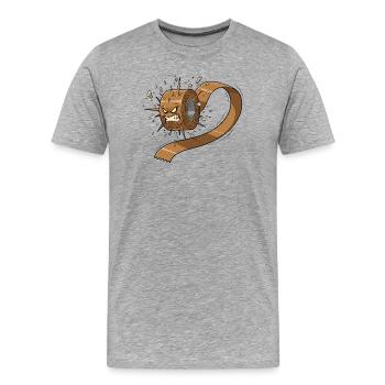 Wütendes Klebeband - Männer Premium Bio T-Shirt - Grau meliert - Vorne - Damien (186cm)