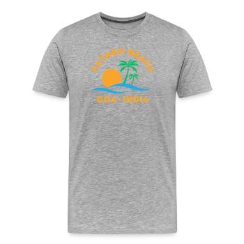 Plage de Patnem Goa, Inde - T-shirt bio Premium Homme - gris chiné - Devant - Damien (186cm)