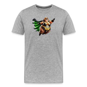 Golden Power Woman Superheldin - Männer Premium Bio T-Shirt - Grau meliert - Vorne - Damien (186cm)