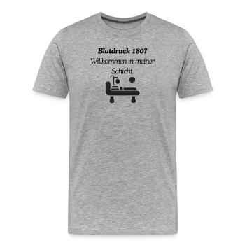 Für Mitarbeiter im Krankenhaus - Männer Premium Bio T-Shirt - Grau meliert - Vorne - Damien (186cm)