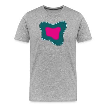 Abstraction rose sur fond teal - T-shirt bio Premium Homme - gris chiné - Devant - Damien (186cm)