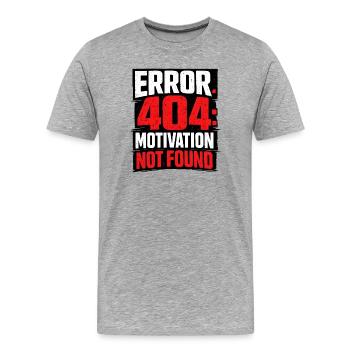 404 - Motivation non trouvée minimaliste - T-shirt bio Premium Homme - gris chiné - Devant - Damien (186cm)