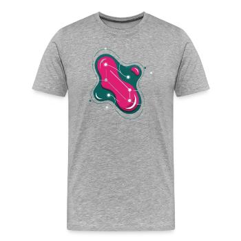 Constellation Rose Éclatante - T-shirt bio Premium Homme - gris chiné - Devant - Damien (186cm)