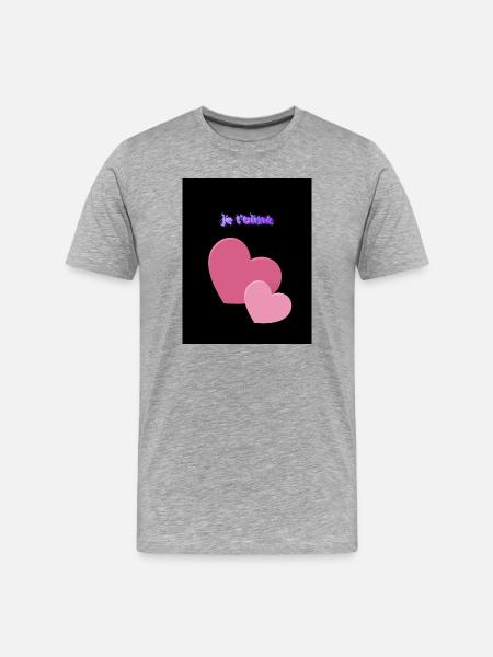 Ich liebe dich - Männer Premium Bio T-Shirt - Grau meliert