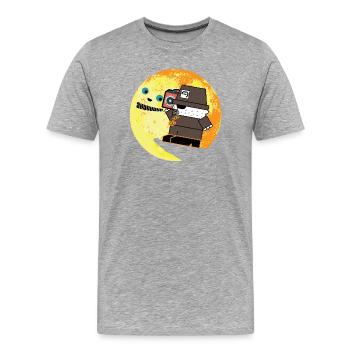 Pixel P.I. Poursuite à la Lune - T-shirt bio Premium Homme - gris chiné - Devant - Damien (186cm)