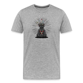 Wutbeutel Ausbruch - Männer Premium Bio T-Shirt - Grau meliert - Vorne - Damien (186cm)