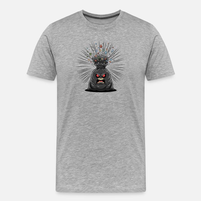 Wutbeutel Ausbruch - Männer Premium Bio T-Shirt - Grau meliert