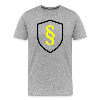 Loi sur le bouclier du paragraphe - T-shirt bio Premium Homme - gris chiné - Devant - Damien (186cm)