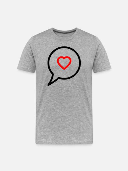 Speech Bubble Heart Love Chat - Men's Premium Organic T-Shirt - heather grey