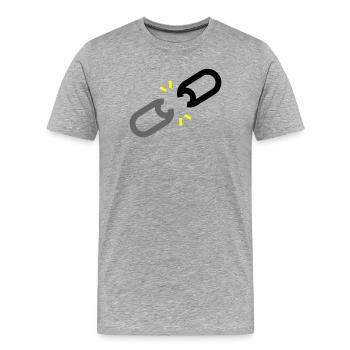 Gesprengte Kette Freiheit - Männer Premium Bio T-Shirt - Grau meliert - Vorne - Damien (186cm)