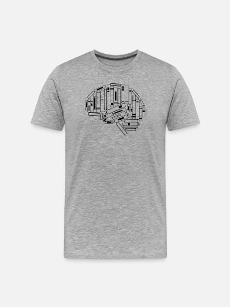 Brain from Books Knowledge - Men's Premium Organic T-Shirt - heather grey