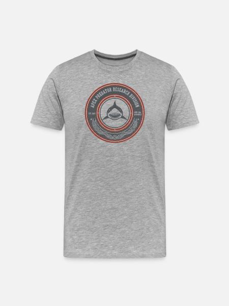 Apex Predator Forschungsemblem - Männer Premium Bio T-Shirt - Grau meliert