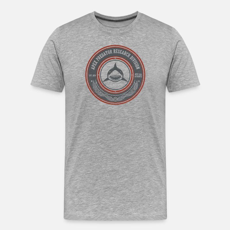 Apex Predator Forschungsemblem - Männer Premium Bio T-Shirt - Grau meliert