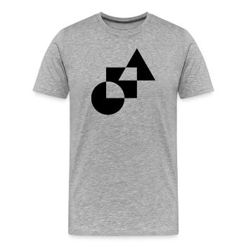 Geometric Bold Shapes Design T-Shirt - T-shirt bio Premium Homme - gris chiné - Devant - Damien (186cm)