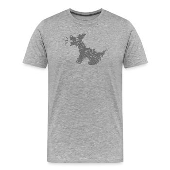 Funny barking dog - Men's Premium Organic T-Shirt - heather grey - Front - Damien (186cm)