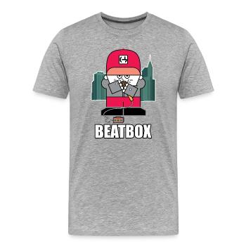 Beatbox City Cartoon - T-shirt bio Premium Homme - gris chiné - Devant - Damien (186cm)