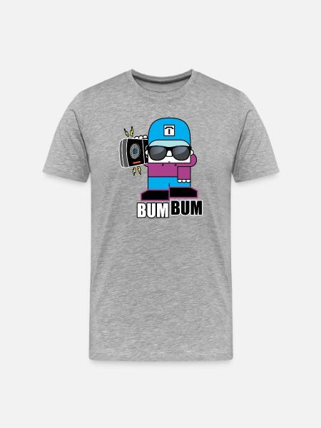 BoomBox Buddy Retro Tee - Men's Premium Organic T-Shirt - heather grey