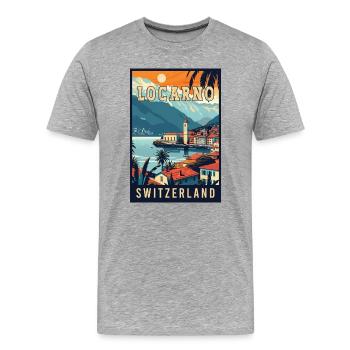 Tranquility in Locarno - Switzerland - Men's Premium Organic T-Shirt - heather grey - Front - Damien (186cm)