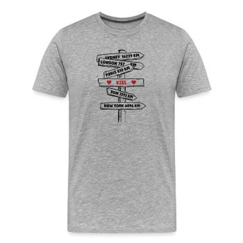 Kiel mer Baltique Kiel Kieler Schleswig Holstein - T-shirt bio Premium Homme - gris chiné - Devant - Damien (186cm)