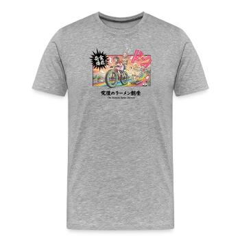 Ramen-Lieferung Dash Manga Cycling Retro - Männer Premium Bio T-Shirt - Grau meliert - Vorne - Damien (186cm)