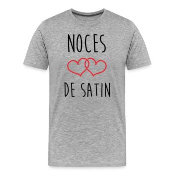 Satin Wedding 24 Years of Love - Men's Premium Organic T-Shirt - heather grey - Front - Damien (186cm)