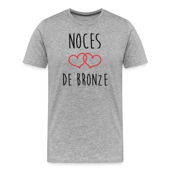 Bronze Wedding 22 Years of Love - Men's Premium Organic T-Shirt - heather grey - Front - Damien (186cm)