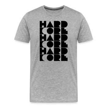 Hardcore typographisches Logodesign - Männer Premium Bio T-Shirt - Grau meliert - Vorne - Damien (186cm)