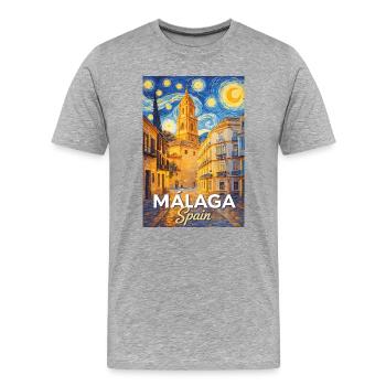 Málaga, Espagne - T-shirt bio Premium Homme - gris chiné - Devant - Damien (186cm)
