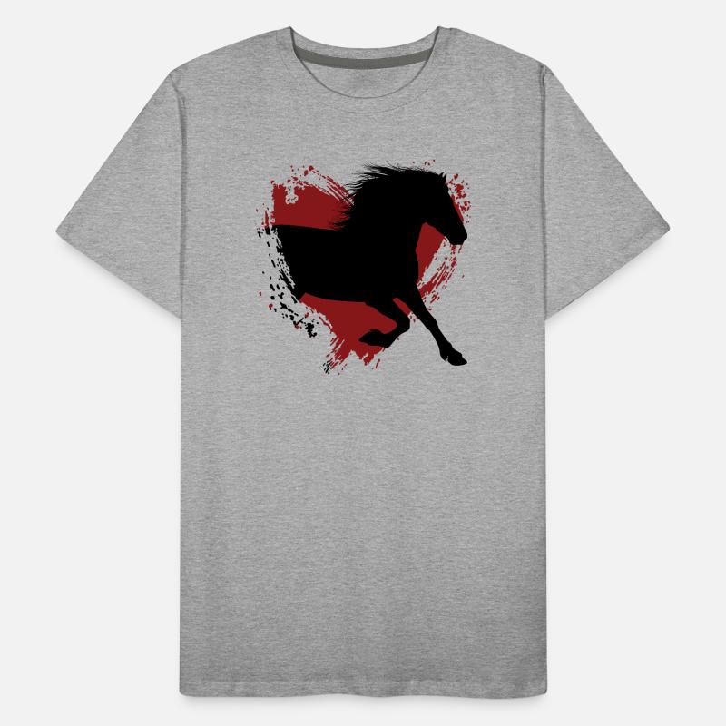 Die Silhouette eines friesischen Pferdes und eines Herzens Männer Premium Bio T-Shirt
