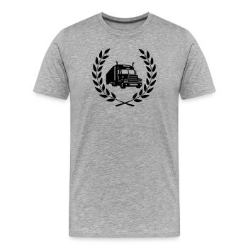 Truck Driver - Men's Premium Organic T-Shirt - heather grey - Front - Damien (186cm)