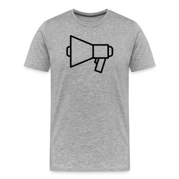 Megaphone Speaker Protest - Men's Premium Organic T-Shirt - heather grey - Front - Damien (186cm)