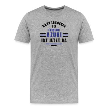 Trainee Hairdresser Apprenticeship Training Hairdresser Training - Men's Premium Organic T-Shirt - heather grey - Front - Damien (186cm)