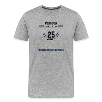 Friseur 25 Jahre Jubiläum 25. jähriges Jubilaeum - Männer Premium Bio T-Shirt - Grau meliert - Vorne - Damien (186cm)