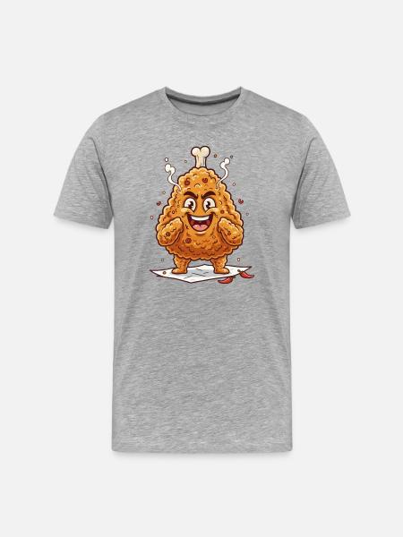 Giggling chicken breading - Men's Premium Organic T-Shirt - heather grey