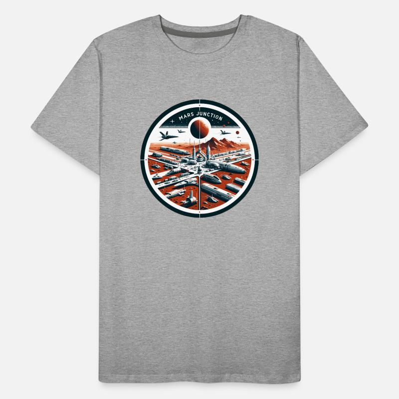 Mars Junction Spaceport Patch Men's Premium Organic T-Shirt