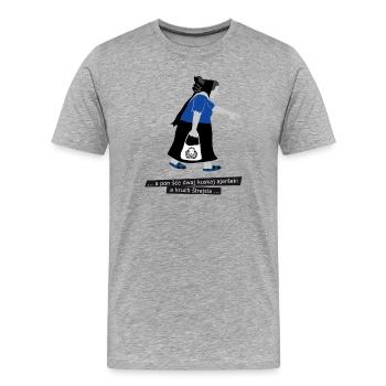 AJERŠEKA - Men's Premium Organic T-Shirt - heather grey - Front - Damien (186cm)