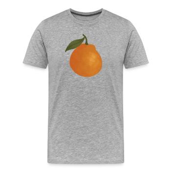 Sunlit Orange Sketch Tee - Men's Premium Organic T-Shirt - heather grey - Front - Damien (186cm)