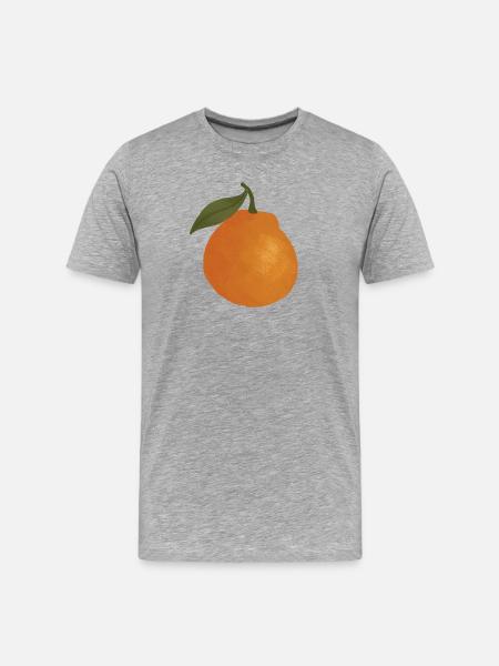 Sunlit Orange Sketch Tee - Men's Premium Organic T-Shirt - heather grey
