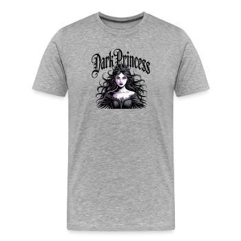 Dunkle Prinzessin Gothic Krone - Männer Premium Bio T-Shirt - Grau meliert - Vorne - Damien (186cm)