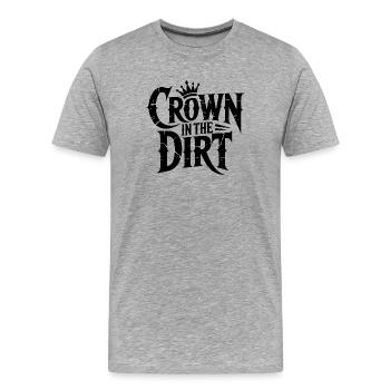 Krone im Dreck - Männer Premium Bio T-Shirt - Grau meliert - Vorne - Damien (186cm)