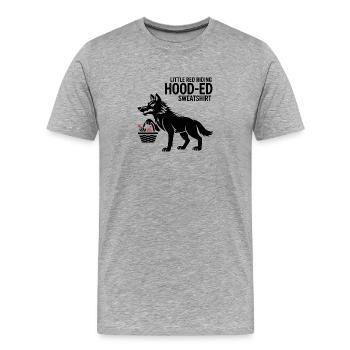 Loup de conte de fées avec panier - T-shirt bio Premium Homme - gris chiné - Devant - Damien (186cm)