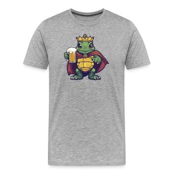 Roi de la Bière Tortue - T-shirt bio Premium Homme - gris chiné - Devant - Damien (186cm)