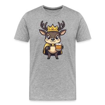 Roi de la Bière de Cerf - T-shirt bio Premium Homme - gris chiné - Devant - Damien (186cm)