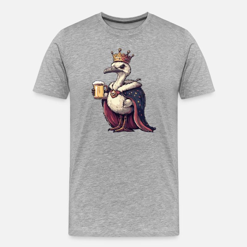 Strauß Bier König - Männer Premium Bio T-Shirt - Grau meliert