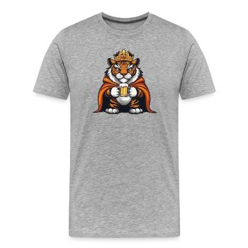 Roi de la Bière Tigre - T-shirt bio Premium Homme - gris chiné - Devant - Damien (186cm)