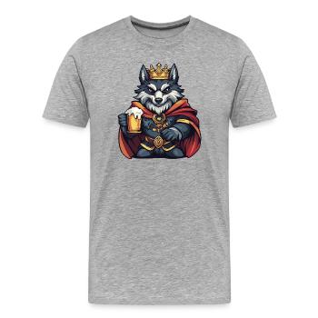 Roi de la Bière de Loup - T-shirt bio Premium Homme - gris chiné - Devant - Damien (186cm)
