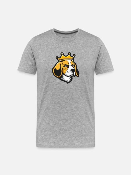 Beagle Dog Crown - Men's Premium Organic T-Shirt - heather grey