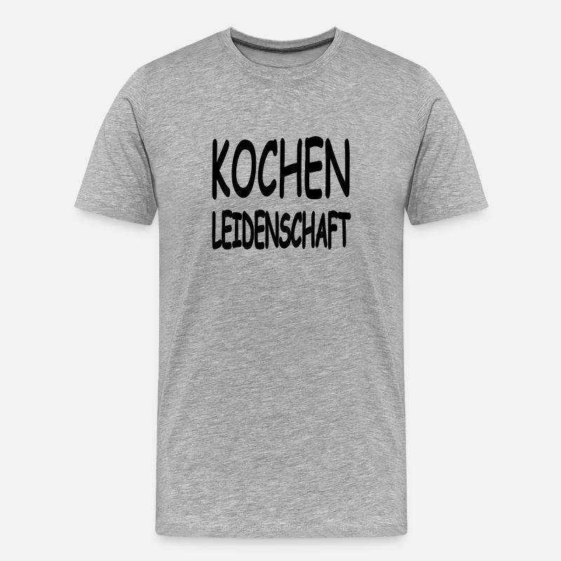 Kochen - Männer Premium Bio T-Shirt - Grau meliert