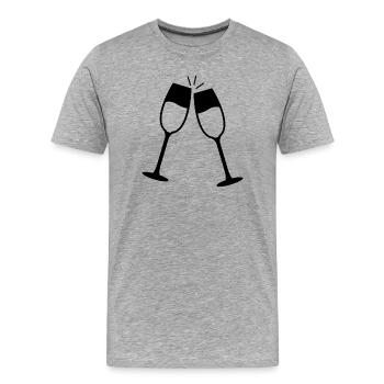 Toaste - Männer Premium Bio T-Shirt - Grau meliert - Vorne - Damien (186cm)