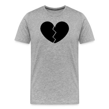 Le cœur brisé - T-shirt bio Premium Homme - gris chiné - Devant - Damien (186cm)